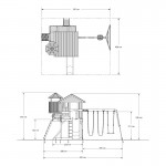 Complex de Joaca Cuibul Vulturilor din lemn de cedru - Centru din lemn cu tobogan si 3 nivele Eagle Nest Elite Backyard Discovery 